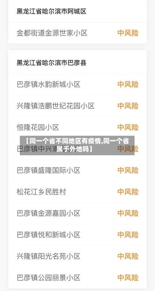 【同一个省不同地区有疫情,同一个省属于外地吗】-第3张图片